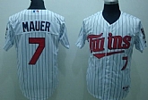 Youth Minnesota Twins #7 MAUER White Kid Jerseys