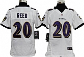 Youth Nike Baltimore Ravens #20 Ed Reed White Game Jerseys,baseball caps,new era cap wholesale,wholesale hats