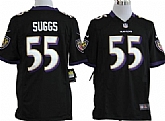 Youth Nike Baltimore Ravens #55 Terrell Suggs Black Game Jerseys,baseball caps,new era cap wholesale,wholesale hats
