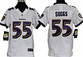 Youth Nike Baltimore Ravens #55 Terrell Suggs White Game Jerseys,baseball caps,new era cap wholesale,wholesale hats