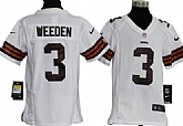 Youth Nike Cleveland Browns #3 Brandon Weeden White Game Jerseys,baseball caps,new era cap wholesale,wholesale hats