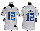 Youth Nike Indianapolis Colts #12 Andrew Luck White Game Jerseys,baseball caps,new era cap wholesale,wholesale hats