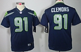 Youth Nike Limited Seattle Seahawks #91 Chris Clemons Blue Kid Jerseys,baseball caps,new era cap wholesale,wholesale hats