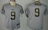 Youth Nike New Orleans Saints #9 Drew Brees Lights Out Gray Jerseys,baseball caps,new era cap wholesale,wholesale hats