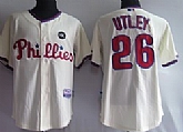 Youth Philadelphia Phillies #26 Utley Cream Jerseys,baseball caps,new era cap wholesale,wholesale hats