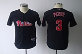 Youth Philadelphia Phillies #3 Pence Black Jerseys,baseball caps,new era cap wholesale,wholesale hats
