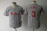 Youth Philadelphia Phillies #3 Pence Grey Jerseys,baseball caps,new era cap wholesale,wholesale hats