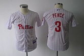 Youth Philadelphia Phillies #3 Pence White Red Stripes Jerseys,baseball caps,new era cap wholesale,wholesale hats
