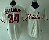 Youth Philadelphia Phillies #34 Roy Halladay Cream Jerseys,baseball caps,new era cap wholesale,wholesale hats