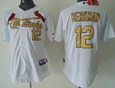 Youth St. Louis Cardinals #12 Lance Berkman White With Gold Jerseys,baseball caps,new era cap wholesale,wholesale hats
