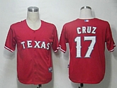 Youth Texas Rangers #17 Cruz Red Cool Base Jerseys,baseball caps,new era cap wholesale,wholesale hats