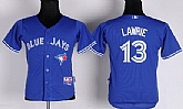 Youth Toronto Blue Jays #13 Brett Lawrie 2012 Blue Jerseys,baseball caps,new era cap wholesale,wholesale hats