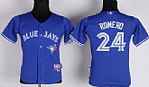Youth Toronto Blue Jays #24 Ricky Romero 2012 Blue Jerseys,baseball caps,new era cap wholesale,wholesale hats
