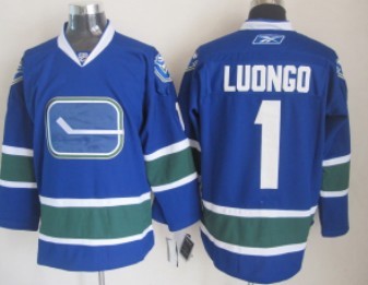 Youth Vancouver Canucks #1 Luongo Blue Third Jerseys