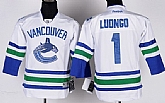 Youth Vancouver Canucks #1 Roberto Luongo White Jerseys,baseball caps,new era cap wholesale,wholesale hats