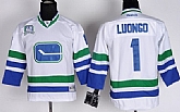 Youth Vancouver Canucks #1 Roberto Luongo White Third Jerseys,baseball caps,new era cap wholesale,wholesale hats