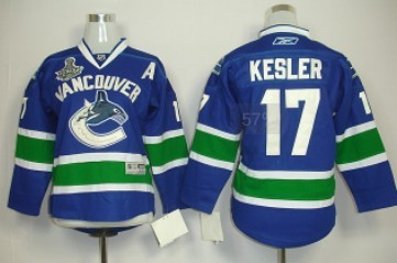 Youth Vancouver Canucks #17 Kesler 2011 Stanley Cup Blue Jerseys