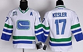 Youth Vancouver Canucks #17 Ryan Kesler White Third Jerseys,baseball caps,new era cap wholesale,wholesale hats