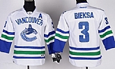 Youth Vancouver Canucks #3 Kevin Bieksa White Jerseys,baseball caps,new era cap wholesale,wholesale hats