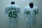 chicago White Sox #45 jenks white(green strip),baseball caps,new era cap wholesale,wholesale hats