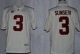 Alabama Crimson Tide #3 Vinnie Sunseri White Jerseys,baseball caps,new era cap wholesale,wholesale hats