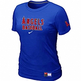 Anaheim Angeles Nike Women's Blue Short Sleeve Practice T-Shirt,baseball caps,new era cap wholesale,wholesale hats