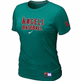 Anaheim Angeles Nike Women's L.Green Short Sleeve Practice T-Shirt,baseball caps,new era cap wholesale,wholesale hats