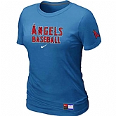 Anaheim Angeles Nike Women's L.blue Short Sleeve Practice T-Shirt,baseball caps,new era cap wholesale,wholesale hats