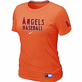 Anaheim Angeles Nike Women's Orange Short Sleeve Practice T-Shirt,baseball caps,new era cap wholesale,wholesale hats