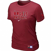 Anaheim Angeles Nike Women's Red Short Sleeve Practice T-Shirt,baseball caps,new era cap wholesale,wholesale hats