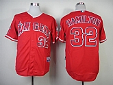 Anaheim Angels #32 Josh Hamilton Red Jerseys,baseball caps,new era cap wholesale,wholesale hats