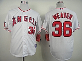 Anaheim Angels #36 Weaver White Jerseys,baseball caps,new era cap wholesale,wholesale hats