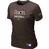 Arizona Diamondbacks Crimson Nike Women's Brown Short Sleeve Practice T-Shirt,baseball caps,new era cap wholesale,wholesale hats