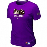 Arizona Diamondbacks Crimson Nike Women's Purple Short Sleeve Practice T-Shirt,baseball caps,new era cap wholesale,wholesale hats