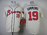 Atlanta Braves #19 Simmons 2014 Cream Jerseys,baseball caps,new era cap wholesale,wholesale hats