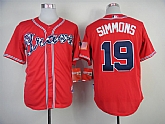 Atlanta Braves #19 Simmons 2014 Red Jerseys,baseball caps,new era cap wholesale,wholesale hats
