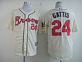 Atlanta Braves #24 Evan Gattis Cream Jerseys,baseball caps,new era cap wholesale,wholesale hats