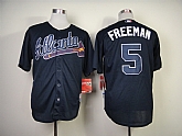 Atlanta Braves #5 Freeman Navy Blue Cool Base Jerseys,baseball caps,new era cap wholesale,wholesale hats