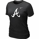 Atlanta Braves Heathered Nike Women's Black Blended T-Shirt,baseball caps,new era cap wholesale,wholesale hats