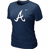 Atlanta Braves Heathered Nike Women's D.Blue Blended T-Shirt,baseball caps,new era cap wholesale,wholesale hats
