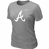 Atlanta Braves Heathered Nike Women's L.Grey Blended T-Shirt,baseball caps,new era cap wholesale,wholesale hats