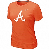 Atlanta Braves Heathered Nike Women's Orange Blended T-Shirt,baseball caps,new era cap wholesale,wholesale hats