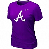 Atlanta Braves Heathered Nike Women's Purple lended T-Shirt,baseball caps,new era cap wholesale,wholesale hats
