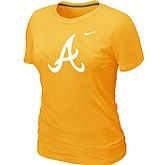 Atlanta Braves Heathered Nike Women's Yellow Blended T-Shirt,baseball caps,new era cap wholesale,wholesale hats