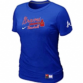 Atlanta Braves Nike Women's Blue Short Sleeve Practice T-Shirt,baseball caps,new era cap wholesale,wholesale hats