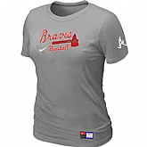 Atlanta Braves Nike Women's L.Grey Short Sleeve Practice T-Shirt,baseball caps,new era cap wholesale,wholesale hats