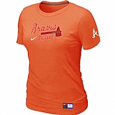 Atlanta Braves Nike Women's Orange Short Sleeve Practice T-Shirt,baseball caps,new era cap wholesale,wholesale hats