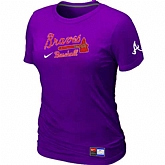 Atlanta Braves Nike Women's Purple Short Sleeve Practice T-Shirt,baseball caps,new era cap wholesale,wholesale hats