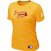 Atlanta Braves Nike Women's Yellow Short Sleeve Practice T-Shirt,baseball caps,new era cap wholesale,wholesale hats