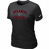 Atlanta Falcons Women's Heart & Soul Black T-Shirt,baseball caps,new era cap wholesale,wholesale hats
